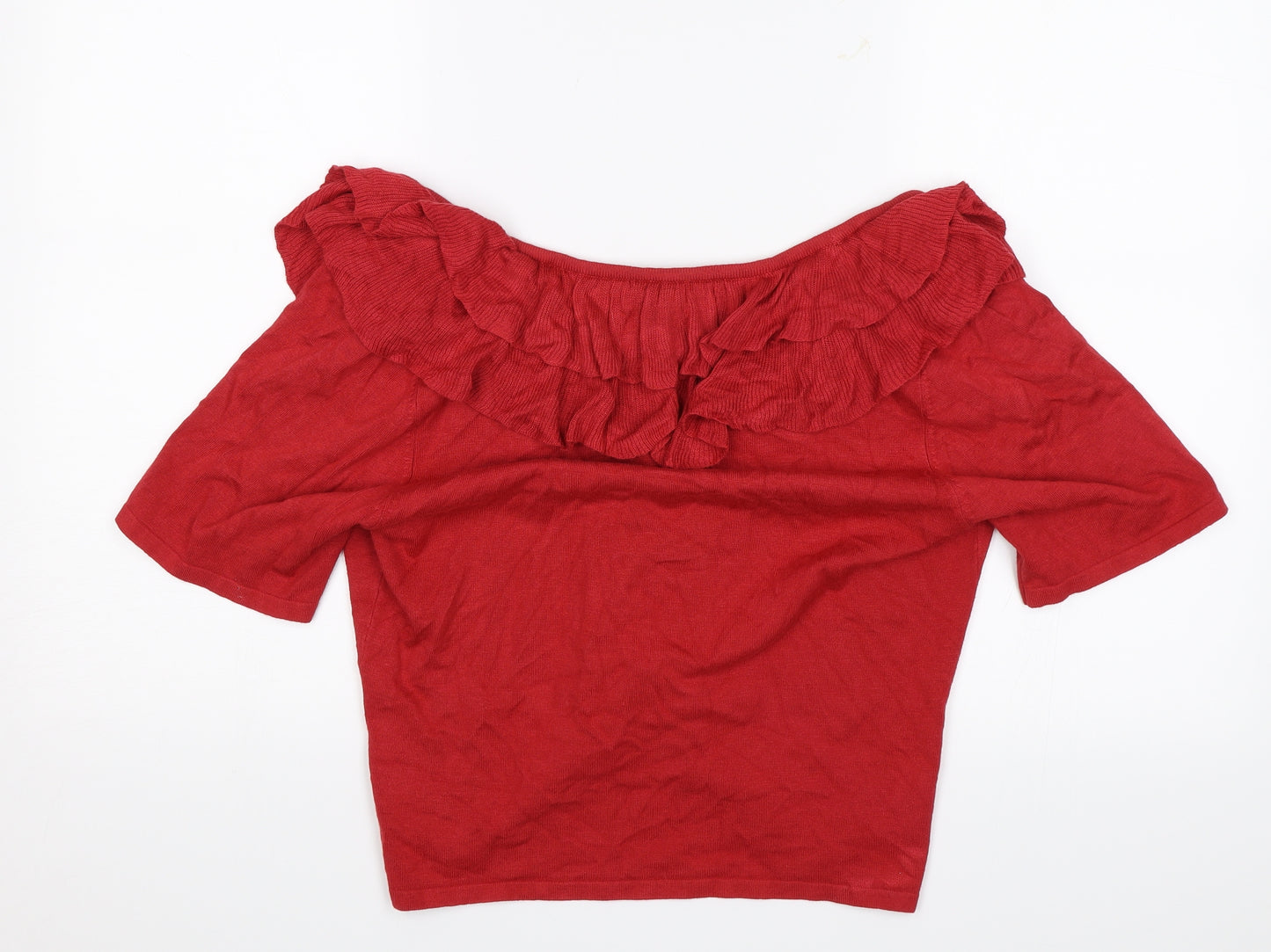 M&Co Womens Red   Cardigan Jumper Size L