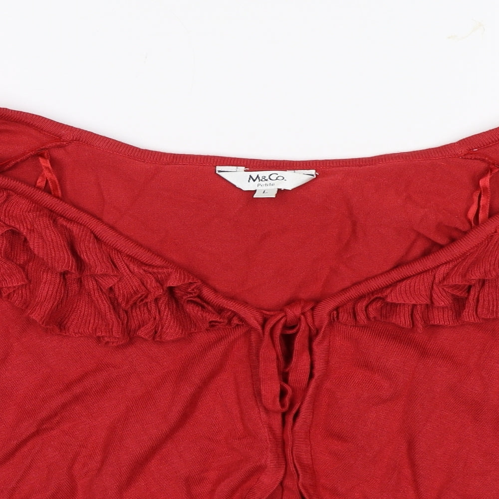 M&Co Womens Red   Cardigan Jumper Size L