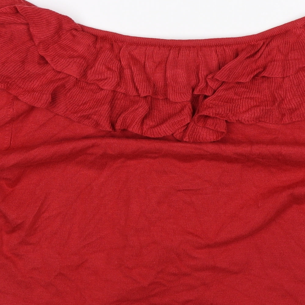 M&Co Womens Red   Cardigan Jumper Size L