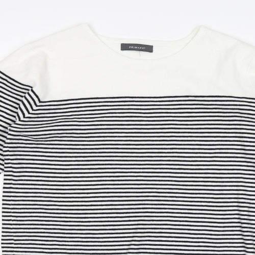 Primark Womens White Striped  Pullover Jumper Size 16