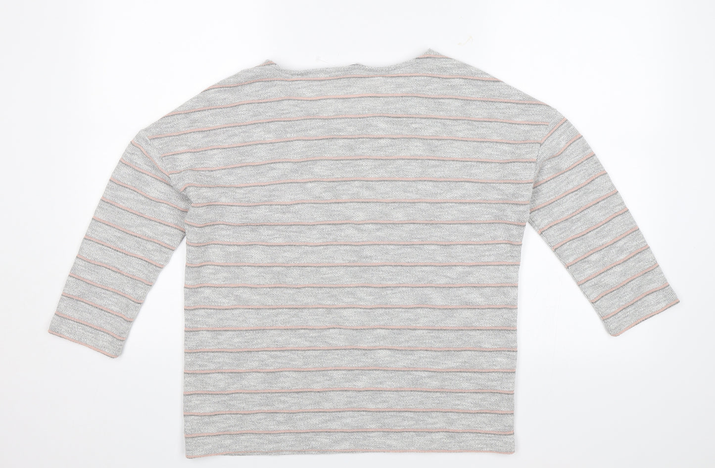 TU Womens Grey Striped  Jersey T-Shirt Size 8