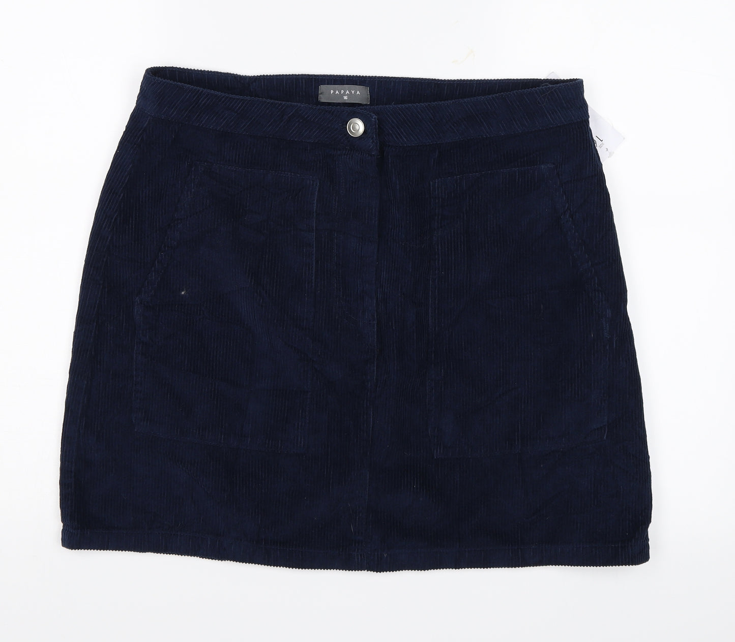 Blue Womens Blue  Corduroy Peasant Skirt Size 16