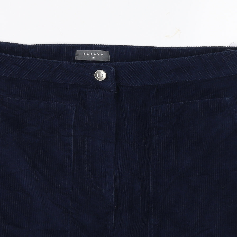 Blue Womens Blue  Corduroy Peasant Skirt Size 16