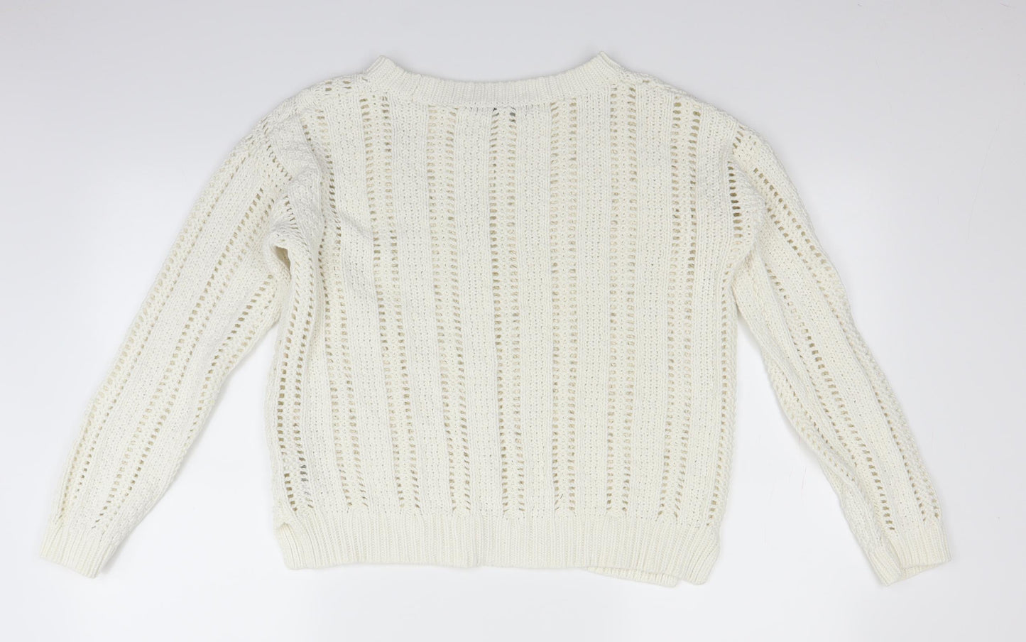 George Womens White  Knit Pullover Jumper Size 14