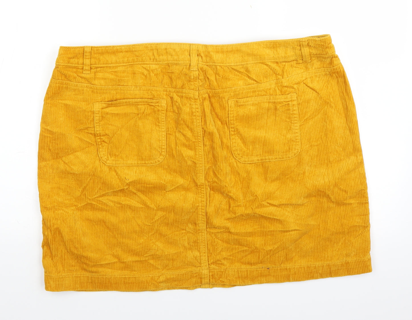 TU Womens Yellow  Corduroy A-Line Skirt Size 20