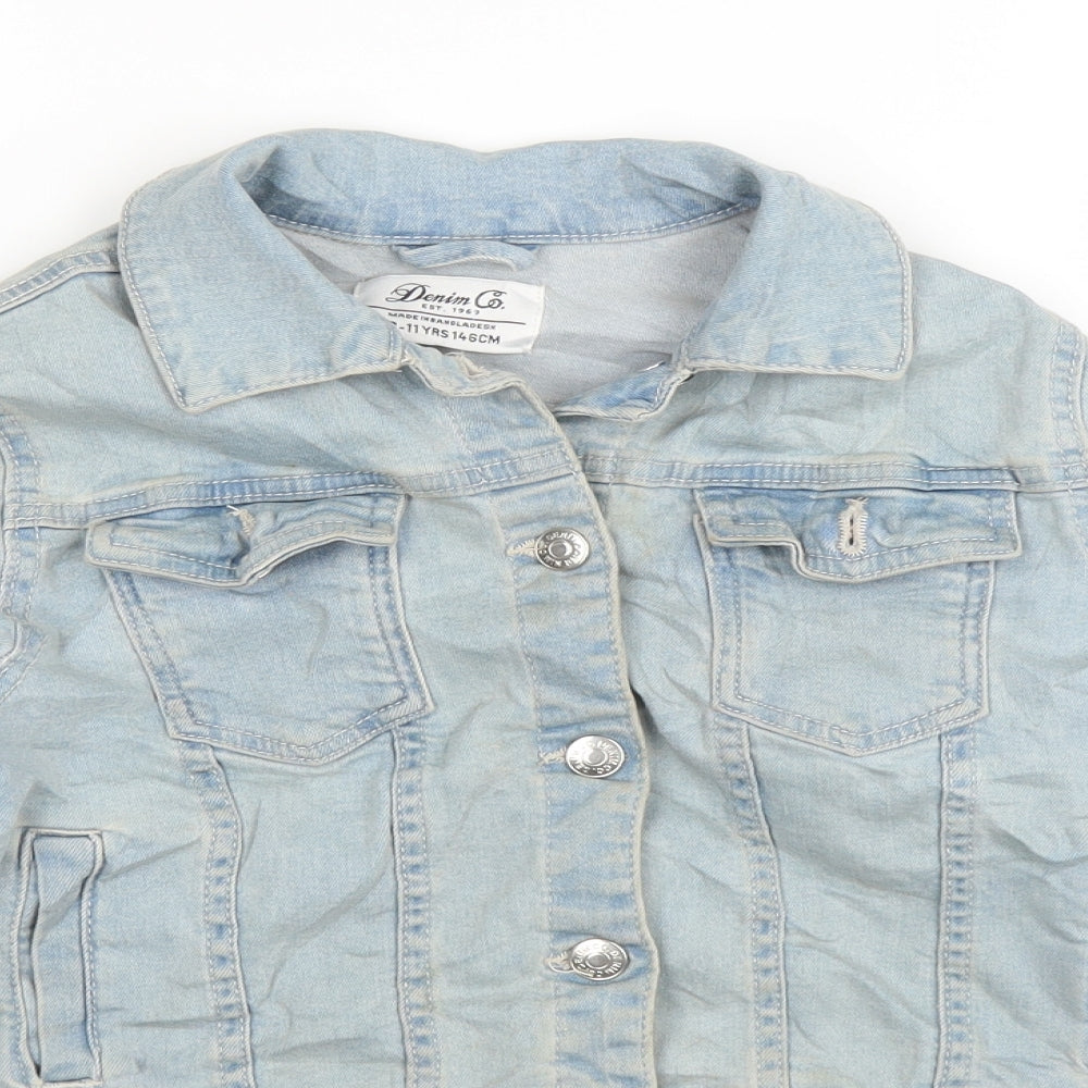 Primark Girls Blue  Denim Jacket  Size 10-11 Years