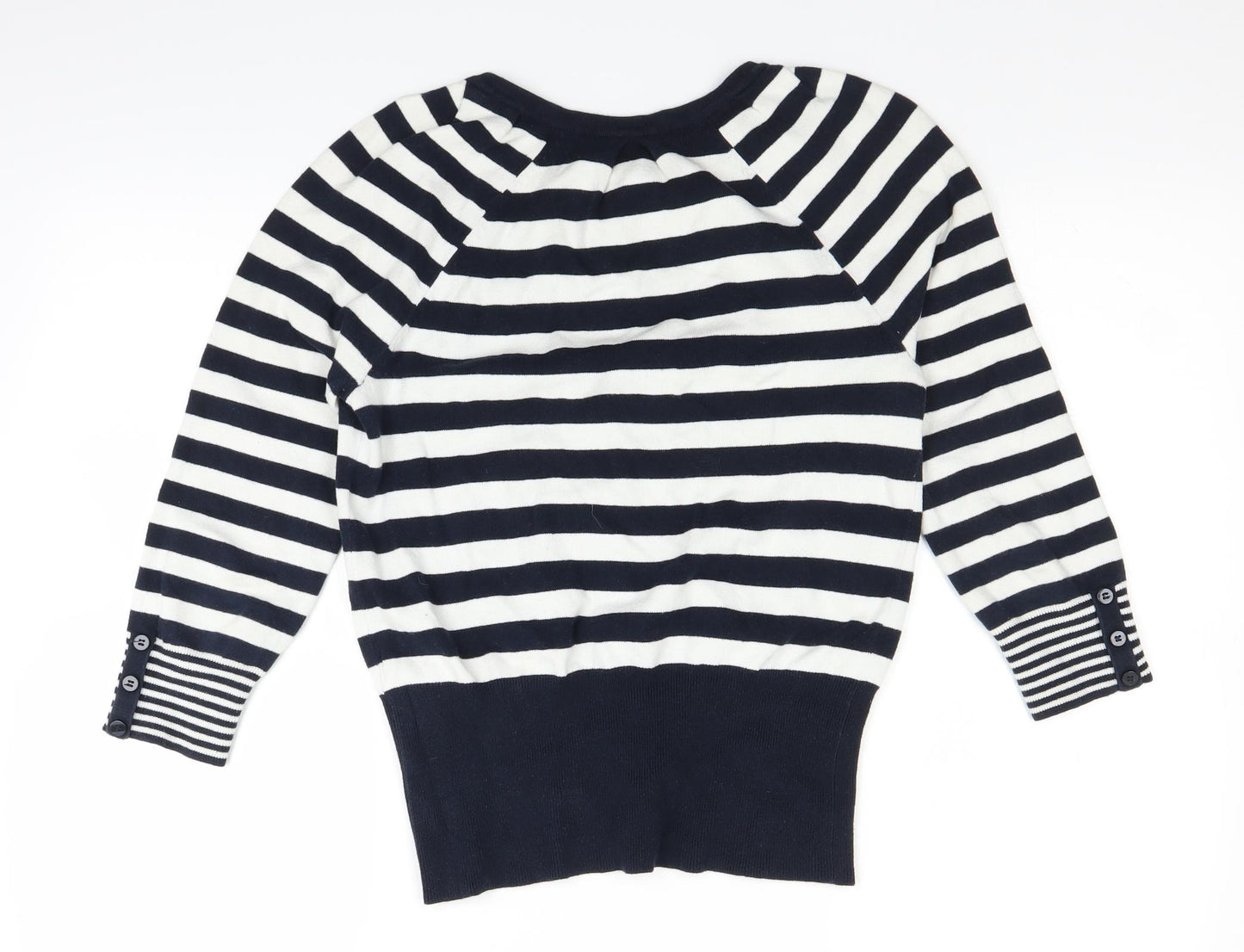 Red Herring Womens Blue Striped  Cardigan Jumper Size 8