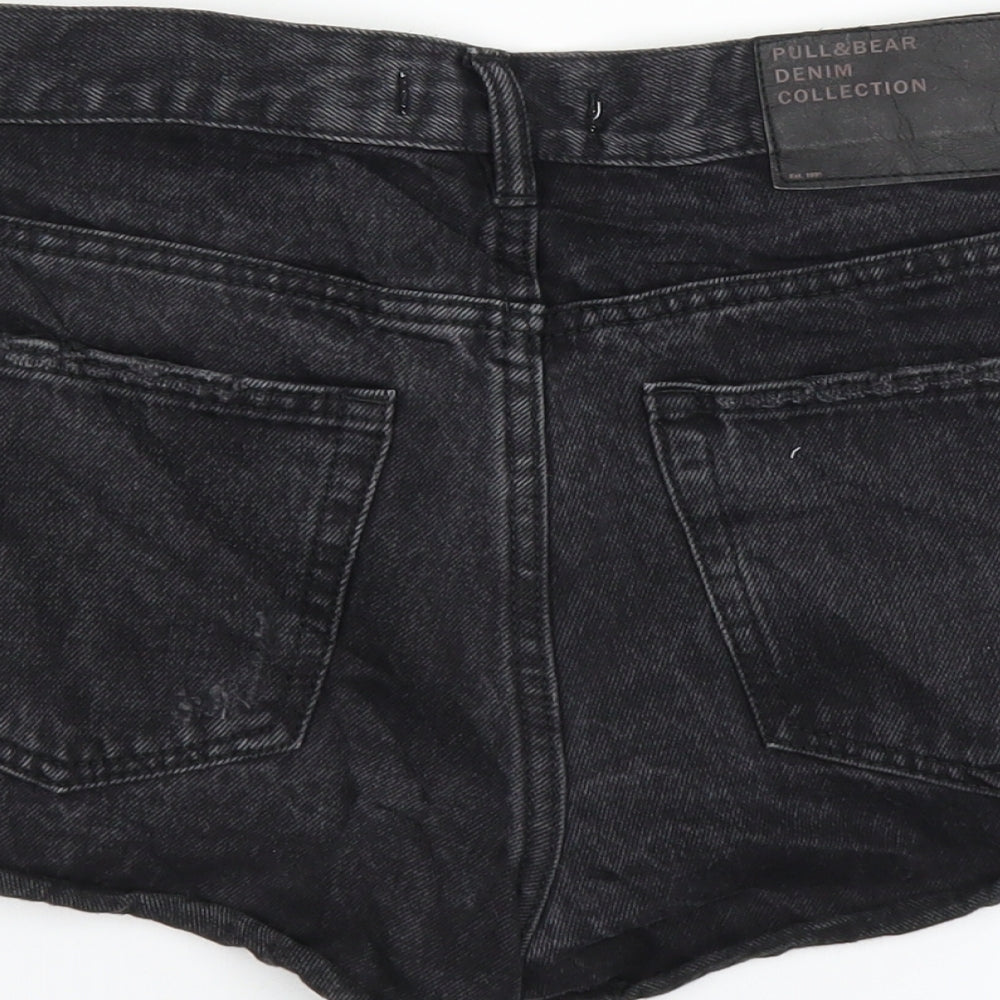 Pull&Bear Womens Black  Denim Cut-Off Shorts Size 8