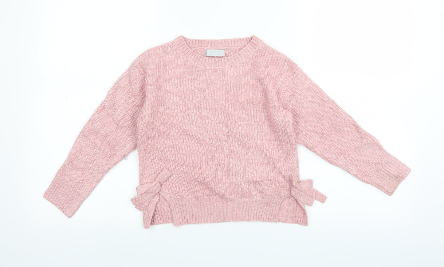 Matalan Girls Pink  Knit Pullover Jumper Size 7 Years