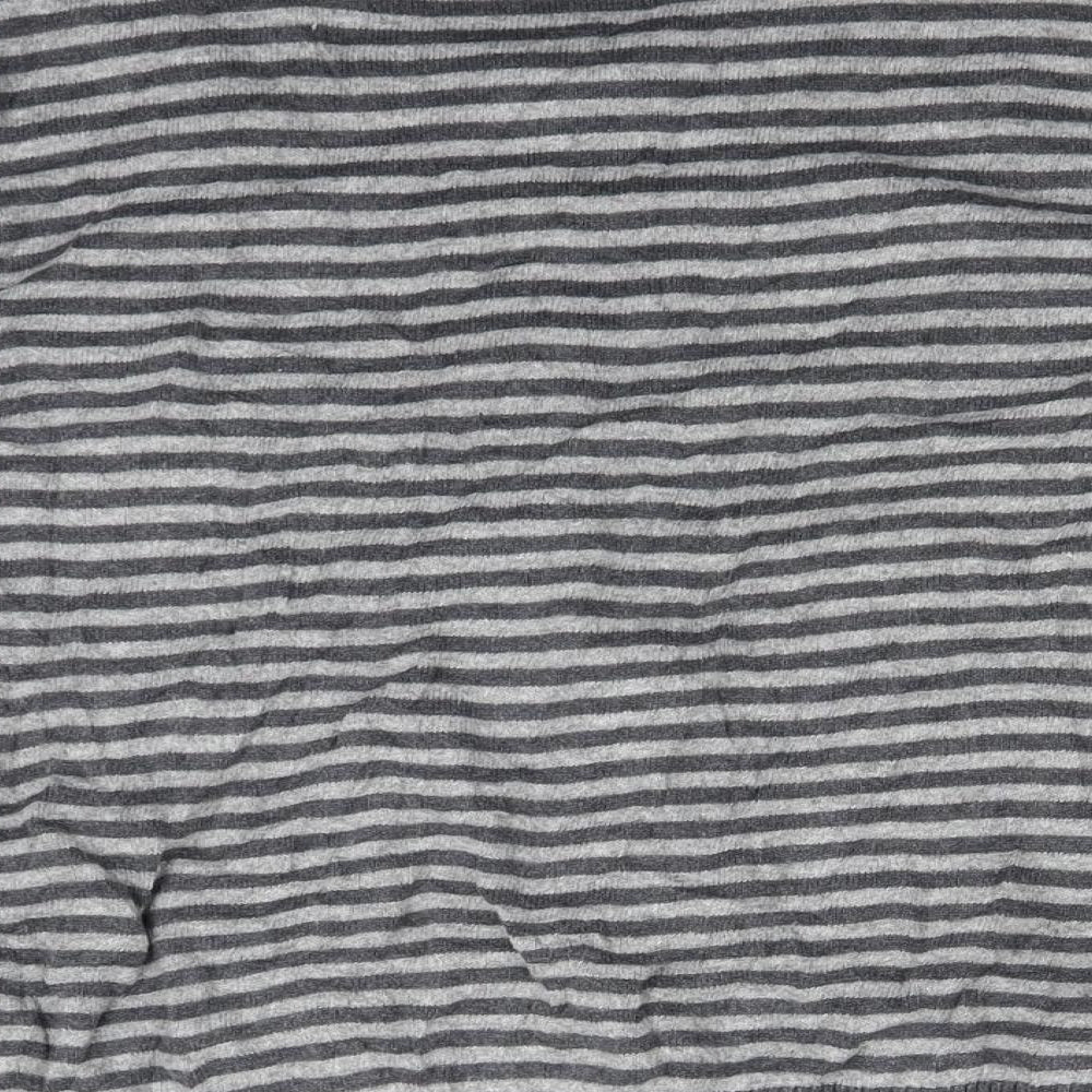 Per Una Womens Grey Striped  Cardigan Jumper Size 18