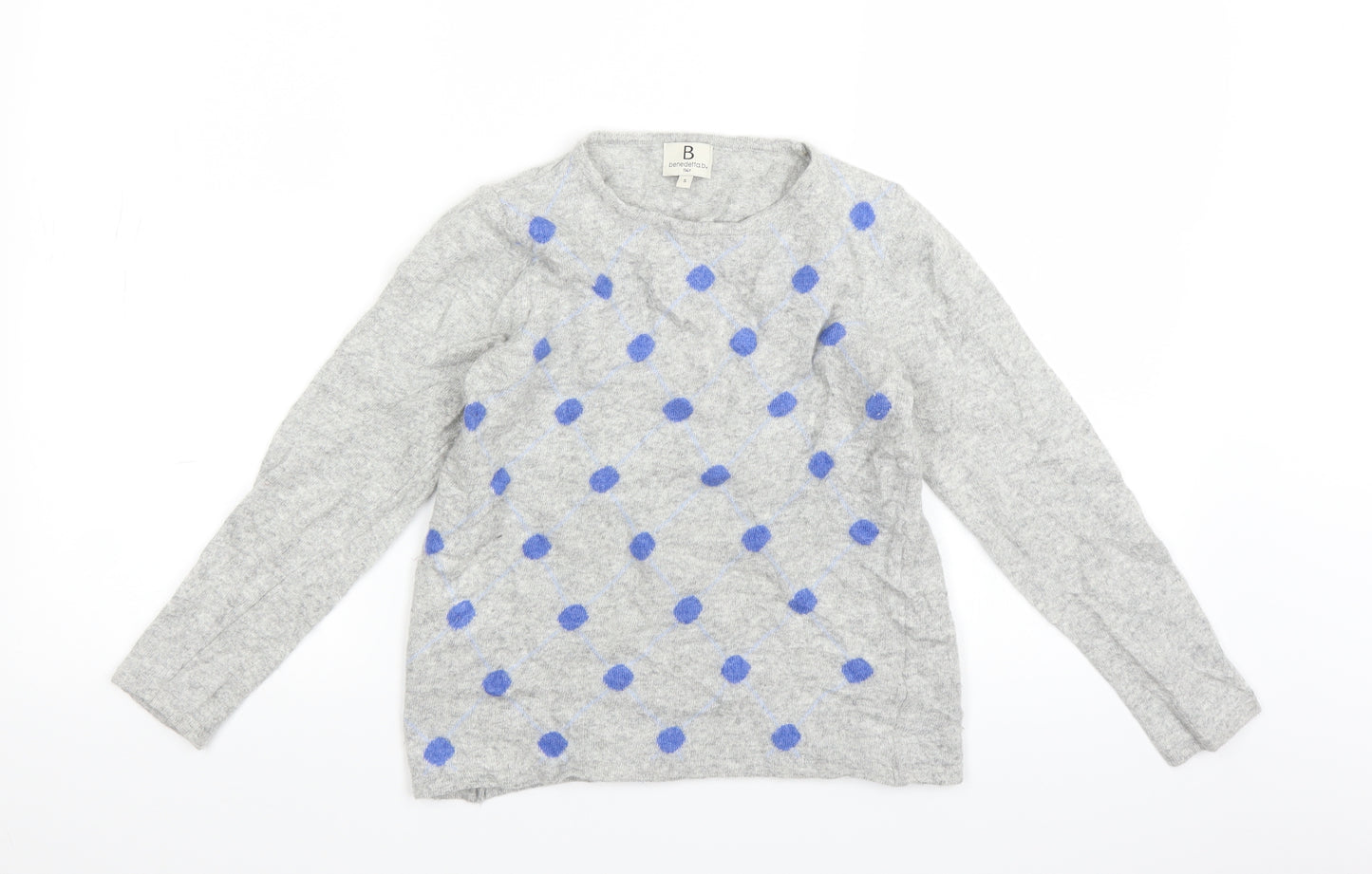 Benedetta B Womens Grey Polka Dot  Pullover Jumper Size S