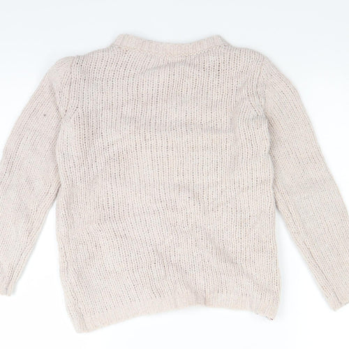 M&Co Girls Pink  Knit Pullover Jumper Size 7-8 Years  - owl