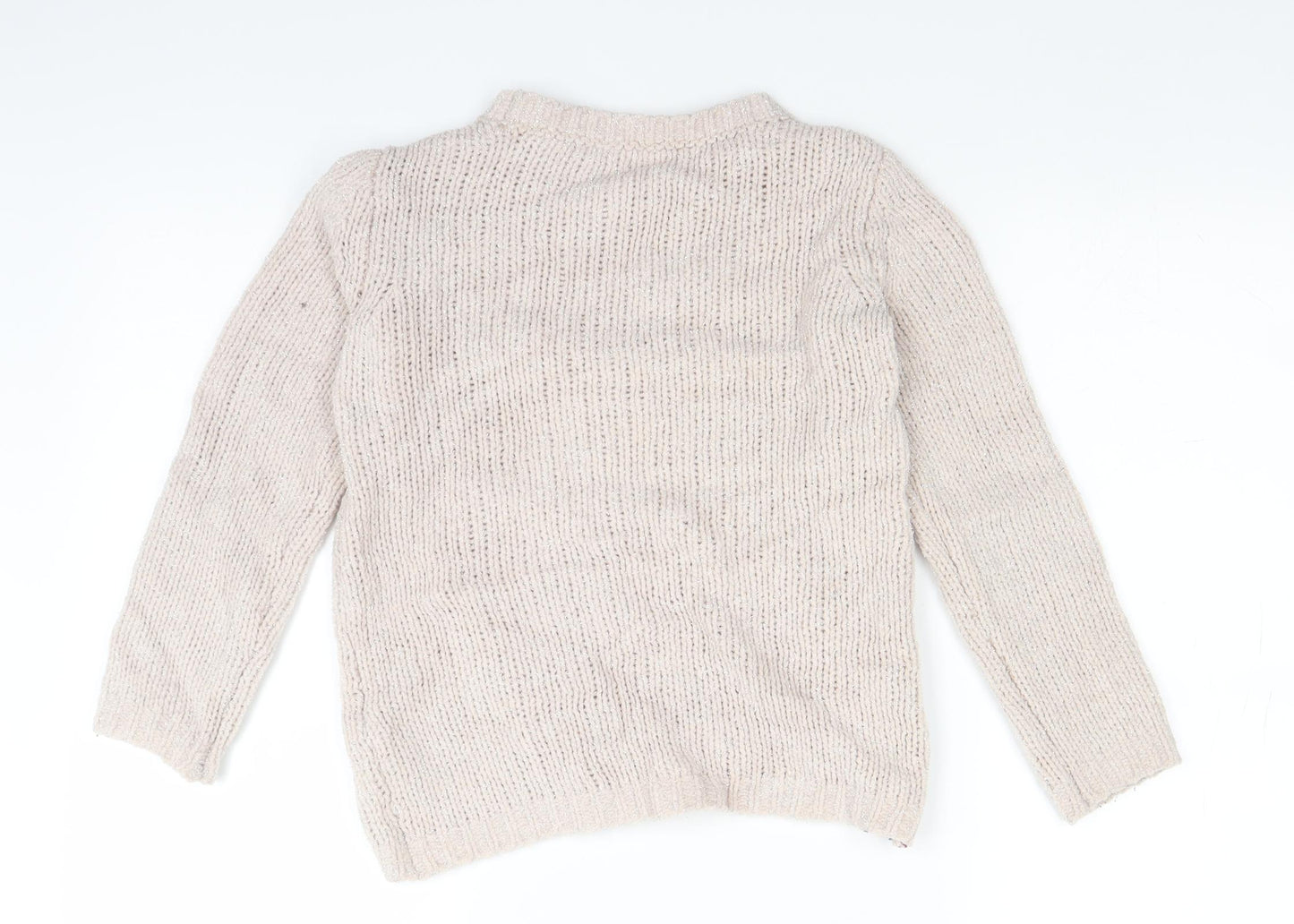 M&Co Girls Pink  Knit Pullover Jumper Size 7-8 Years  - owl