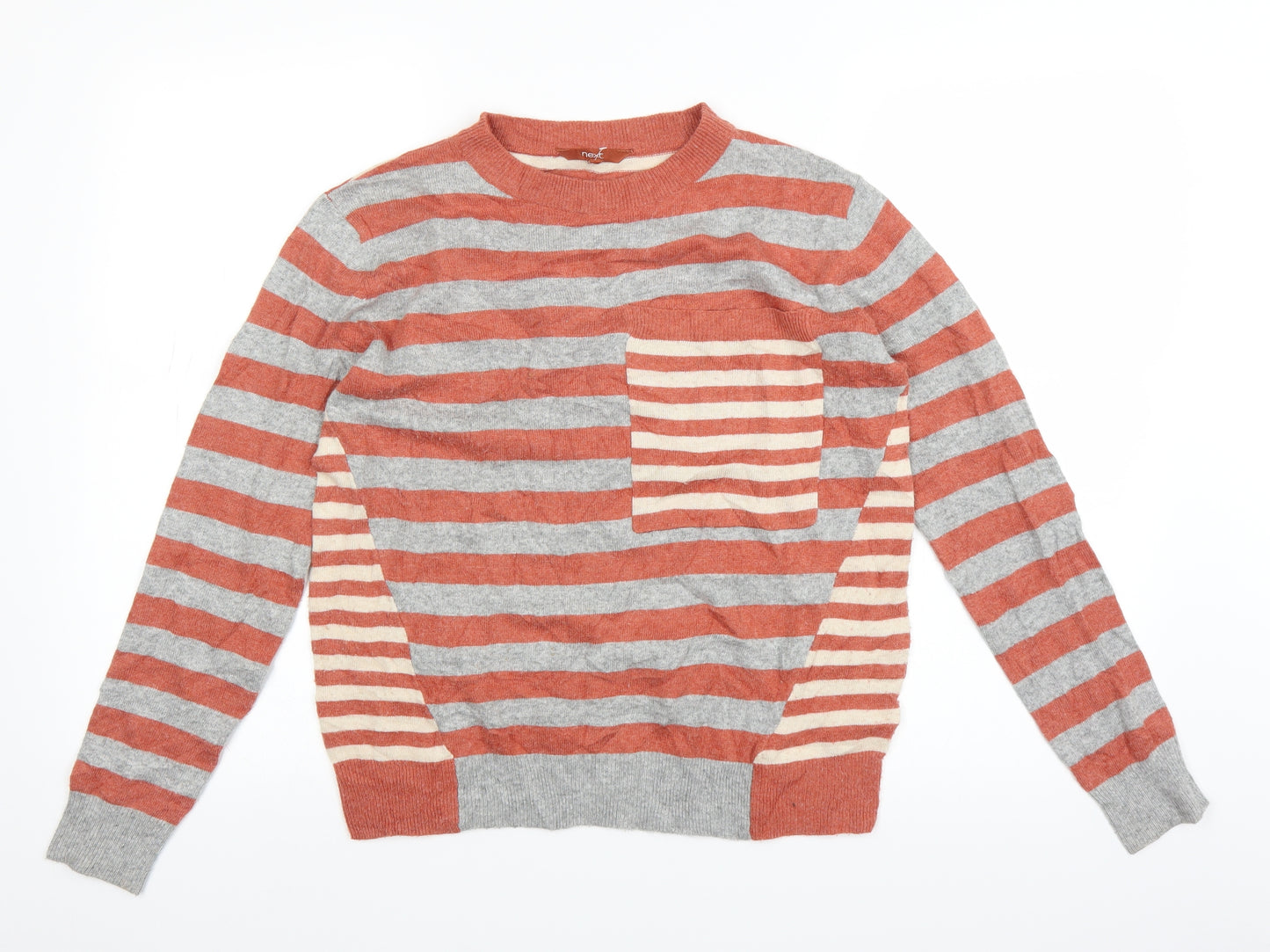 NEXT Womens Red Striped  Full Zip Jumper Size 6