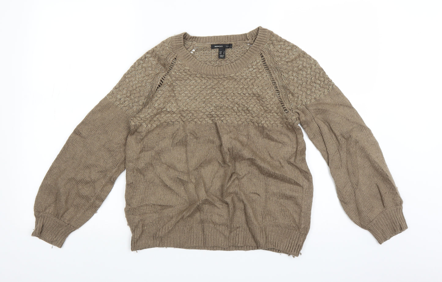Mango Womens Brown  Knit Pullover Jumper Size S