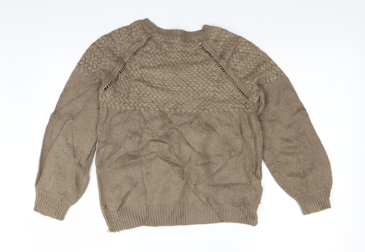 Mango Womens Brown  Knit Pullover Jumper Size S