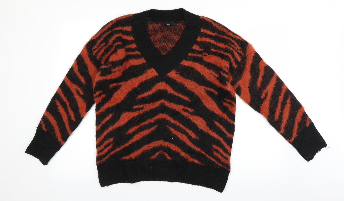 NEXT Womens Brown Animal Print Knit Pullover Jumper Size S
