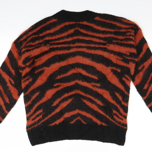 NEXT Womens Brown Animal Print Knit Pullover Jumper Size S