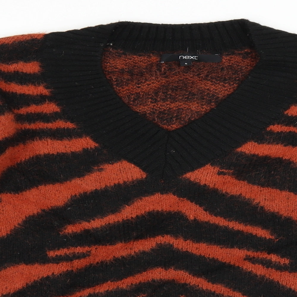 NEXT Womens Brown Animal Print Knit Pullover Jumper Size S