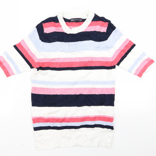 m*s Womens Multicoloured Striped  Pullover Jumper Size 12