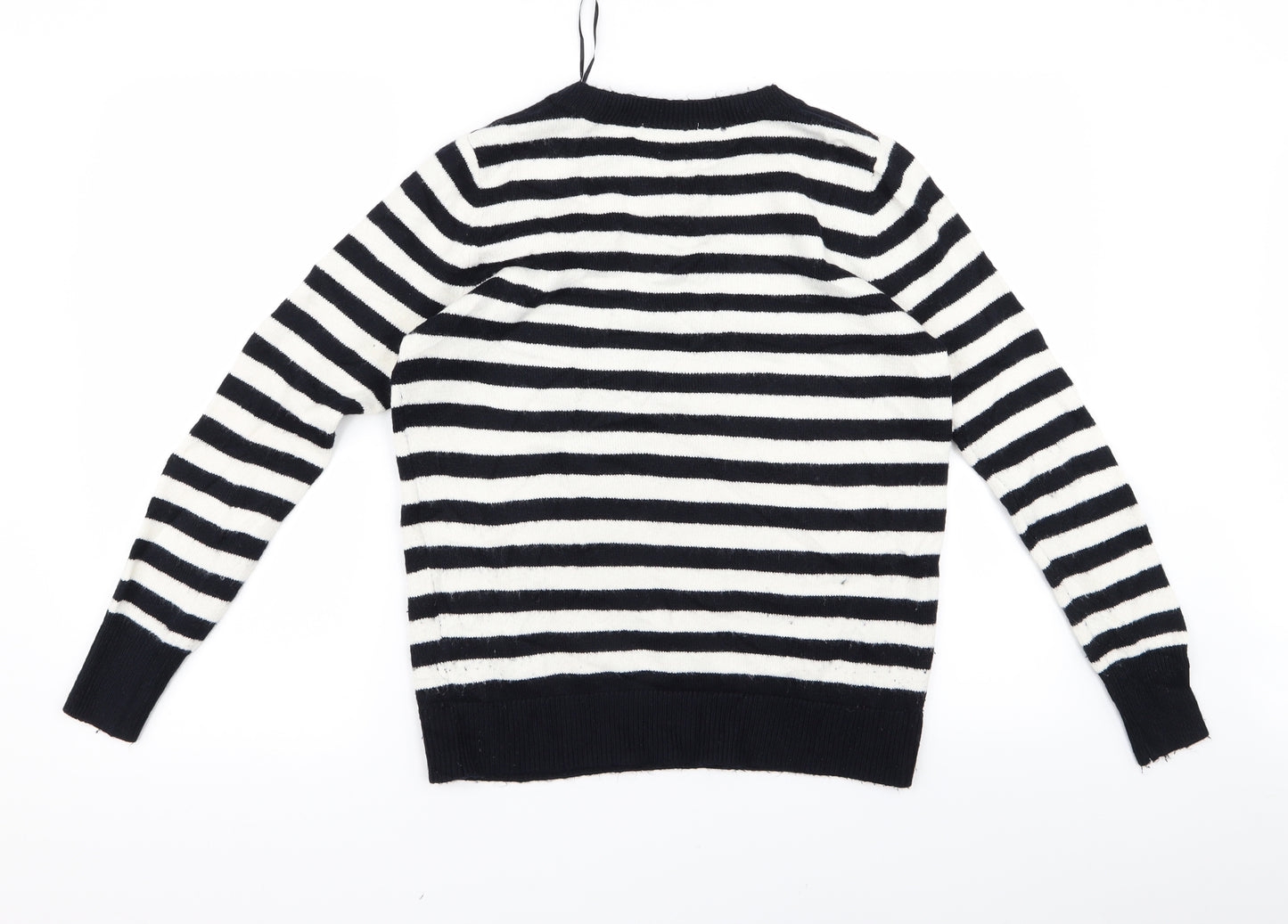 TU Womens Black Striped  Pullover Jumper Size 12