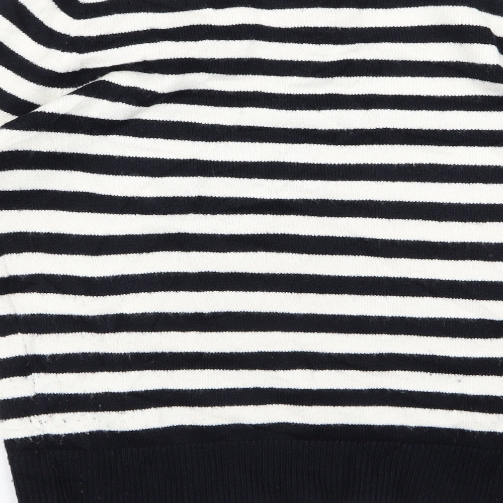 TU Womens Black Striped  Pullover Jumper Size 12