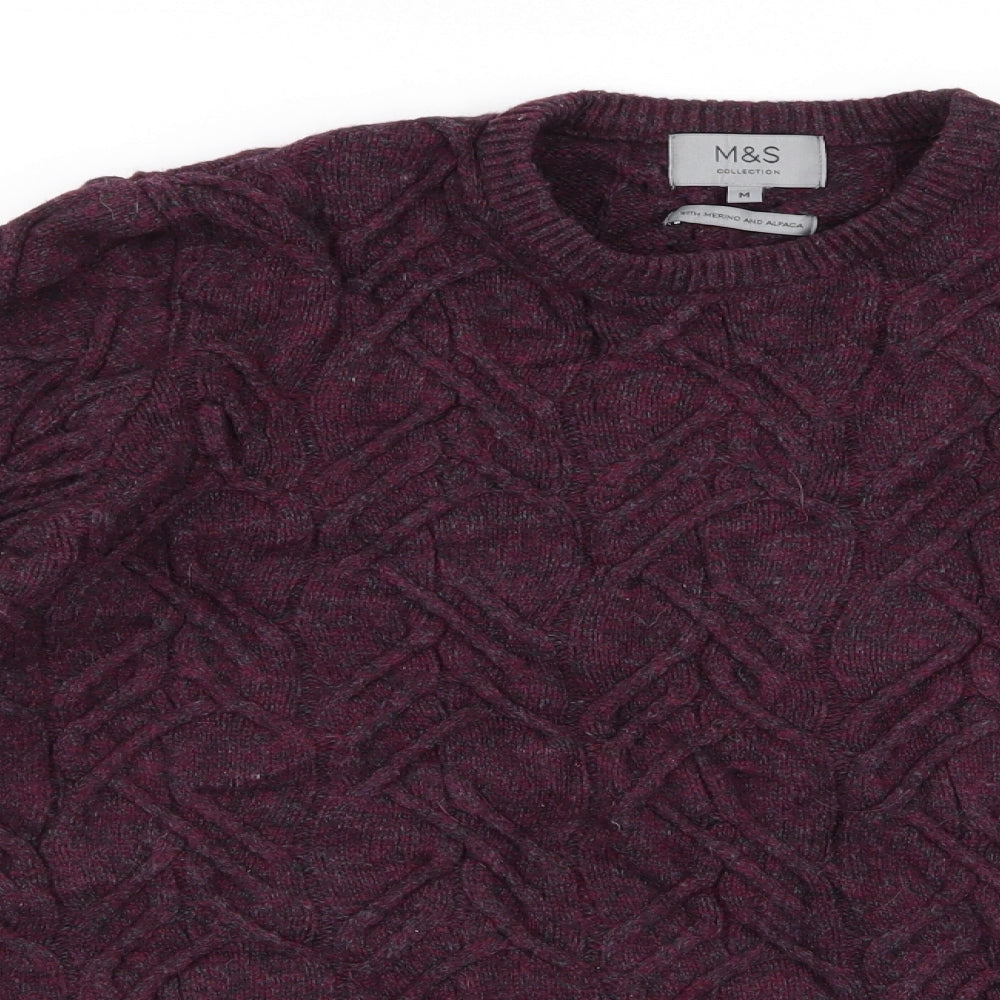m&s Womens Red   Pullover Jumper Size M