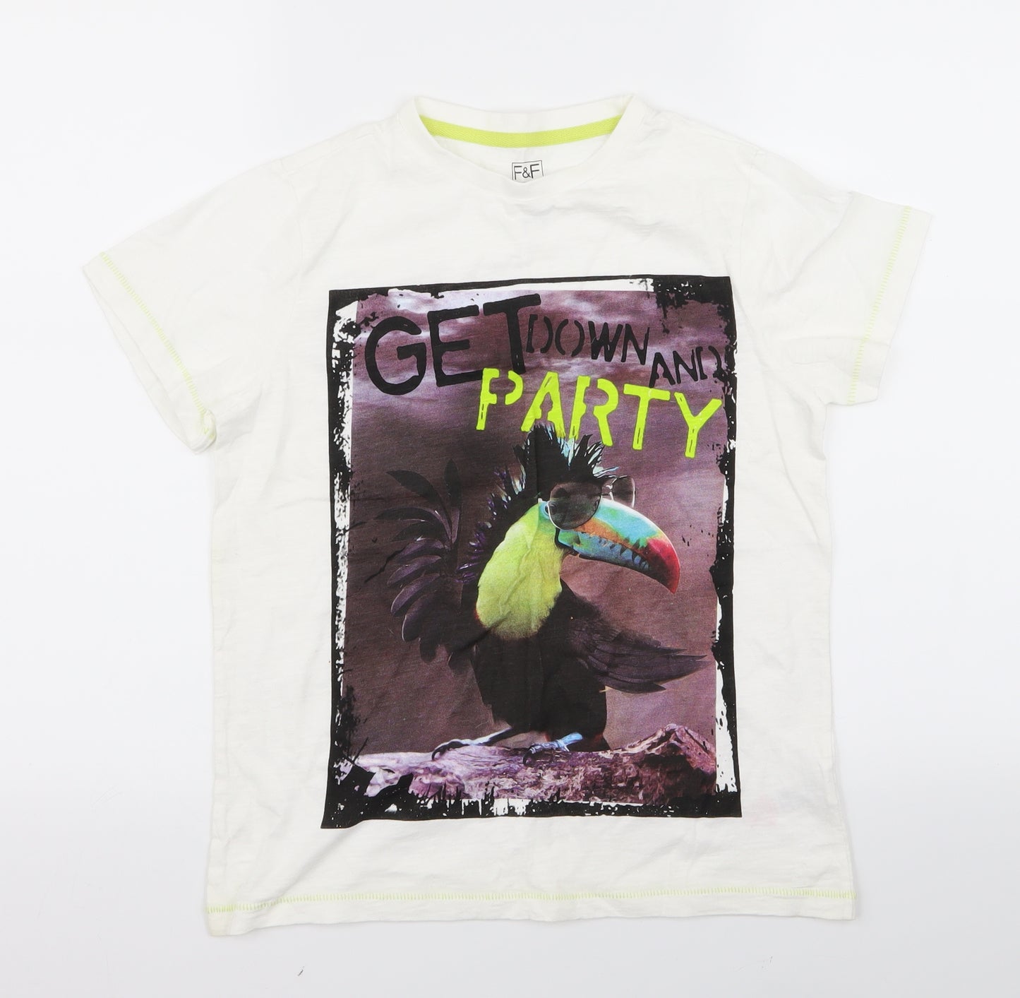 F&F Boys White   Basic T-Shirt Size 12 Years