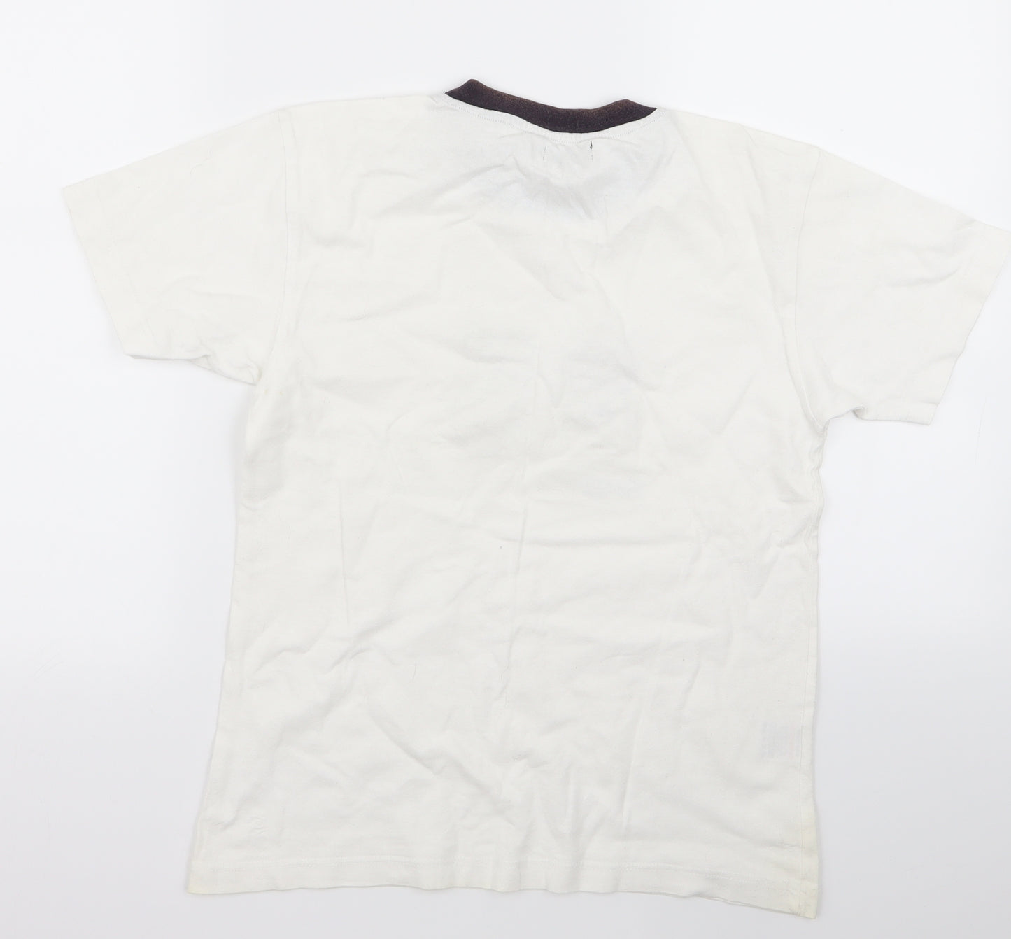 Blue Boys White   Basic T-Shirt Size 10 Years
