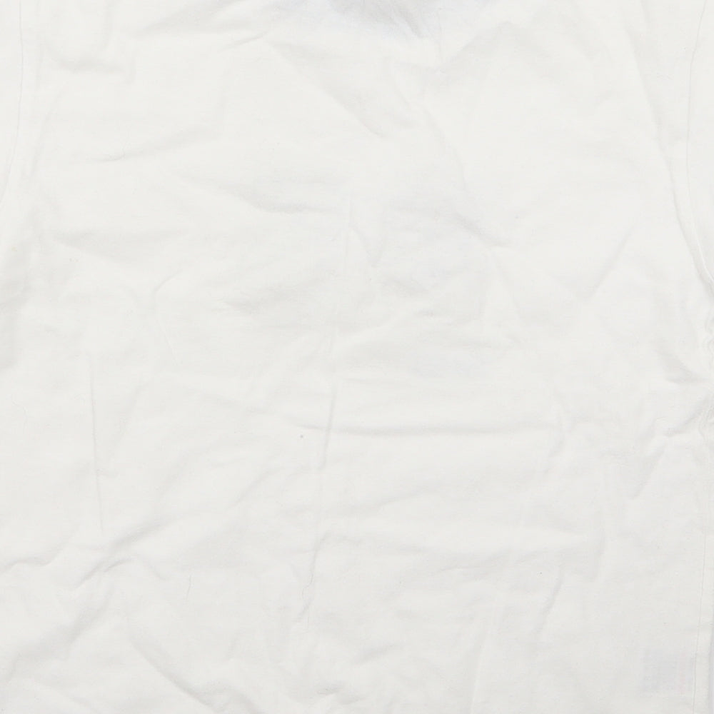 Blue Boys White   Basic T-Shirt Size 10 Years