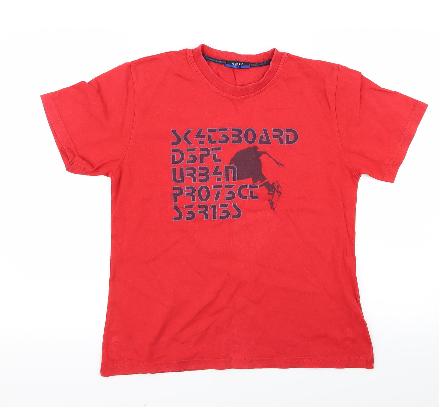George Boys Red   Basic T-Shirt Size 12 Years