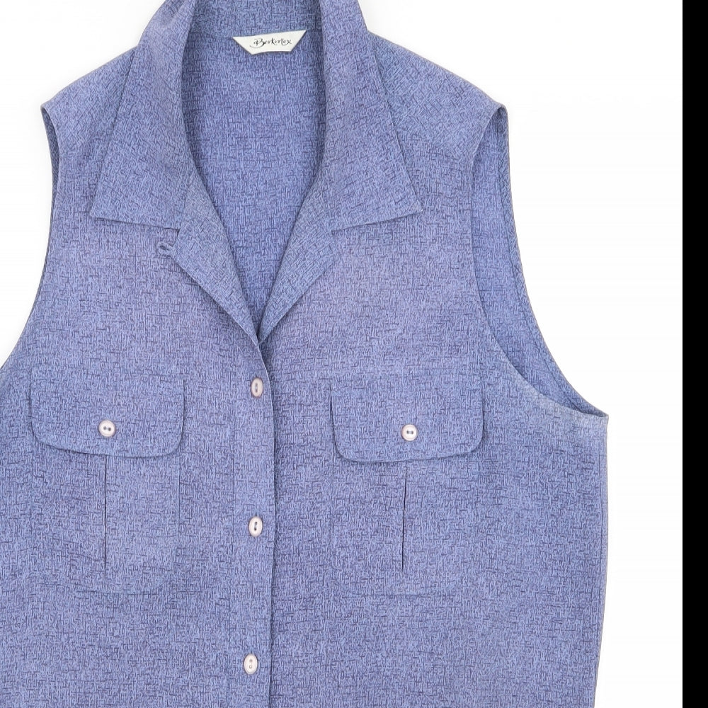 Preworn Womens Blue   Basic Button-Up Size 14