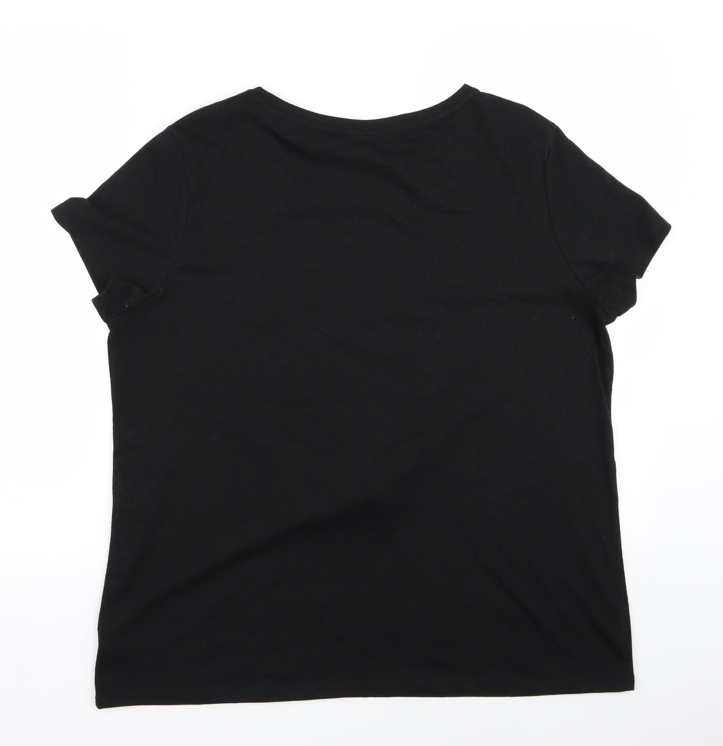 F&F Womens Black   Basic T-Shirt Size 16  - christmas