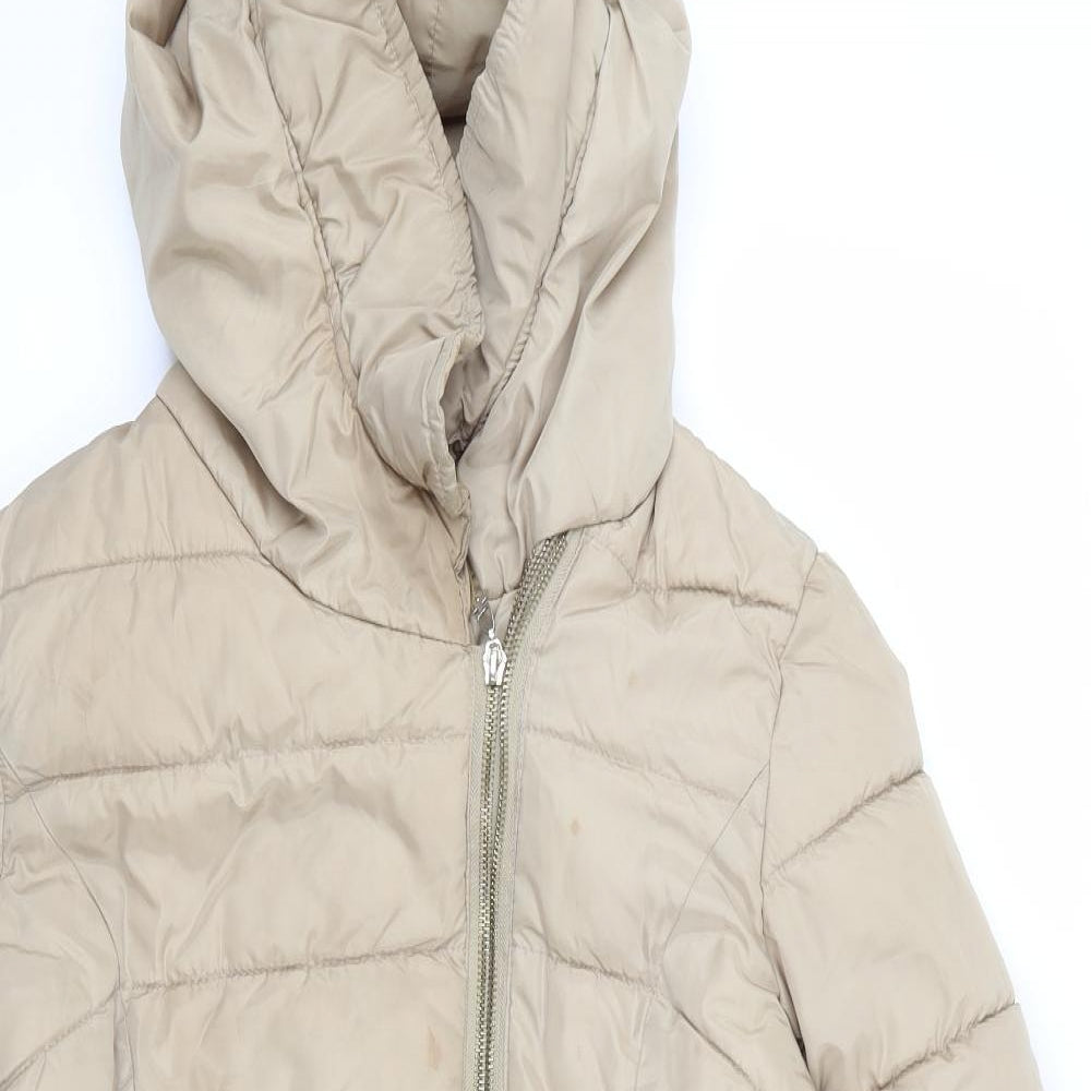 garoff Womens Beige   Puffer Jacket Coat Size M