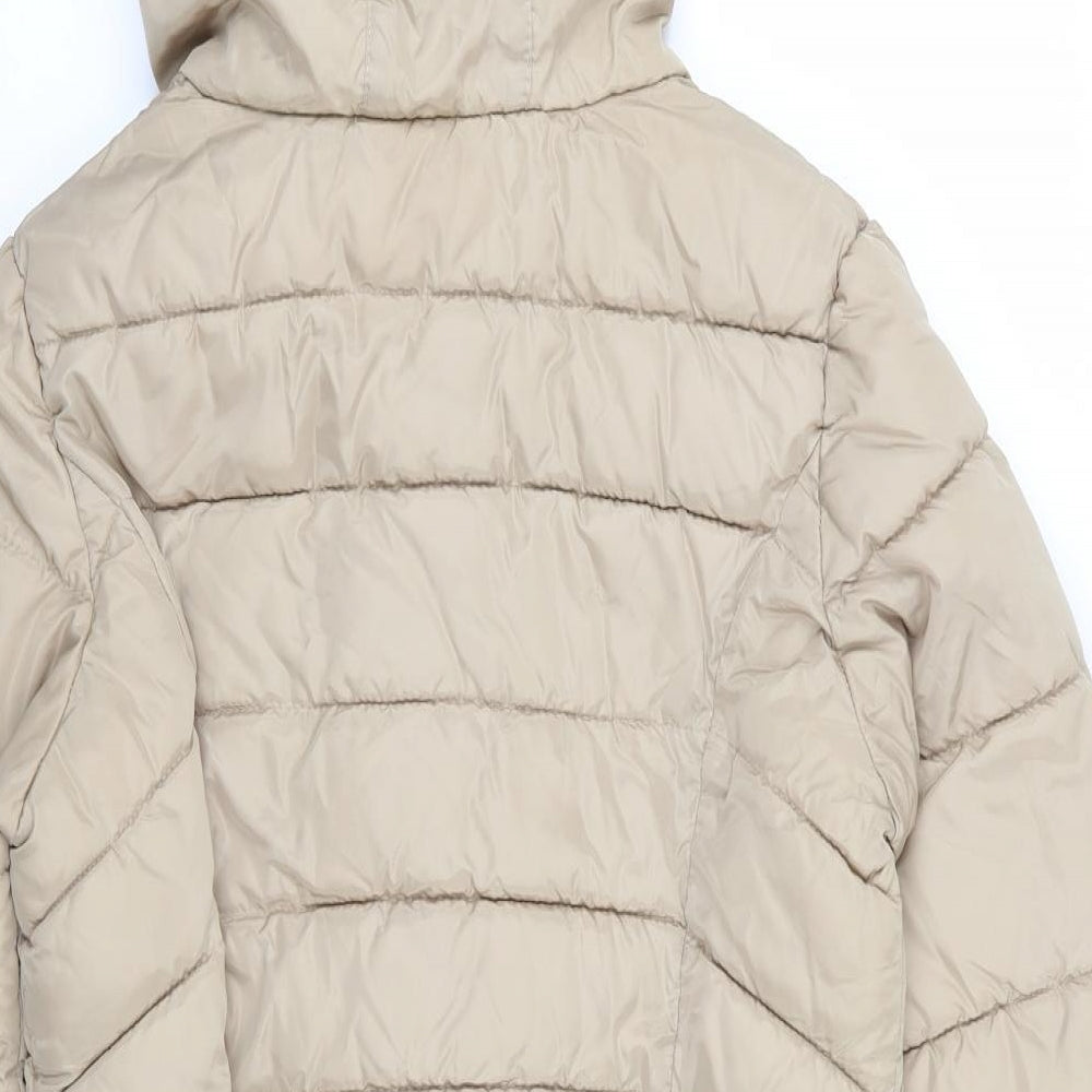 garoff Womens Beige   Puffer Jacket Coat Size M
