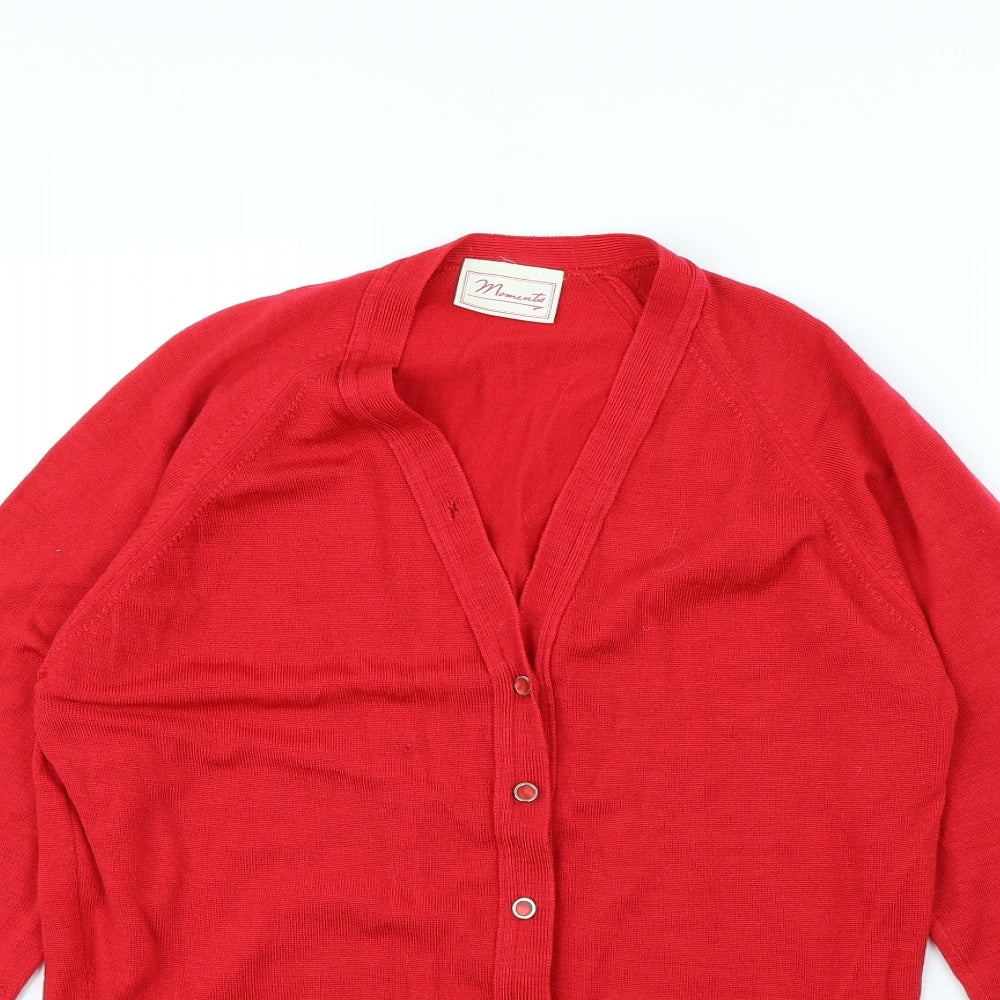 moment Womens Red   Cardigan Jumper Size 10