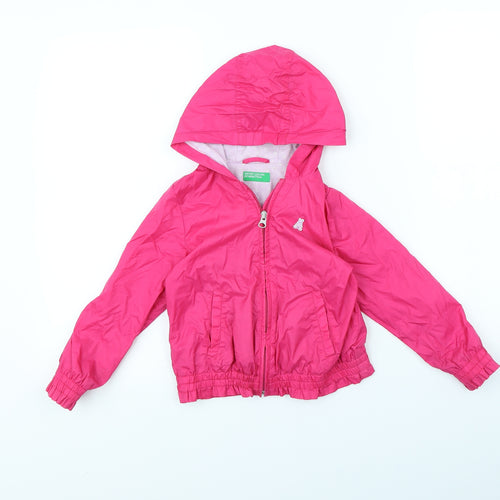 United Colors of Benetton Girls Pink   Rain Coat Coat Size 3 Years