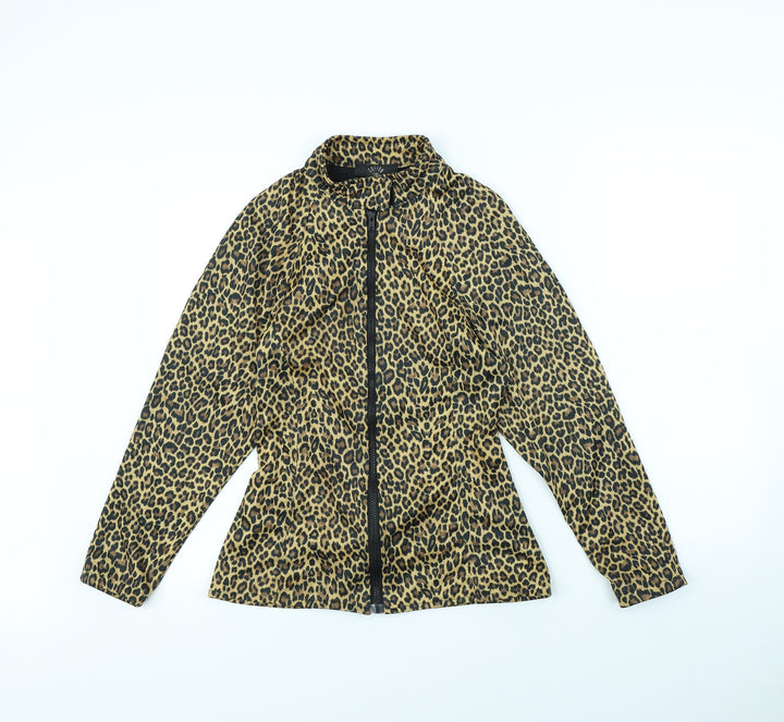 COTTON CLUB Womens Brown Animal Print  Jacket  Size M