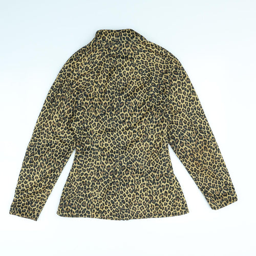 COTTON CLUB Womens Brown Animal Print  Jacket  Size M