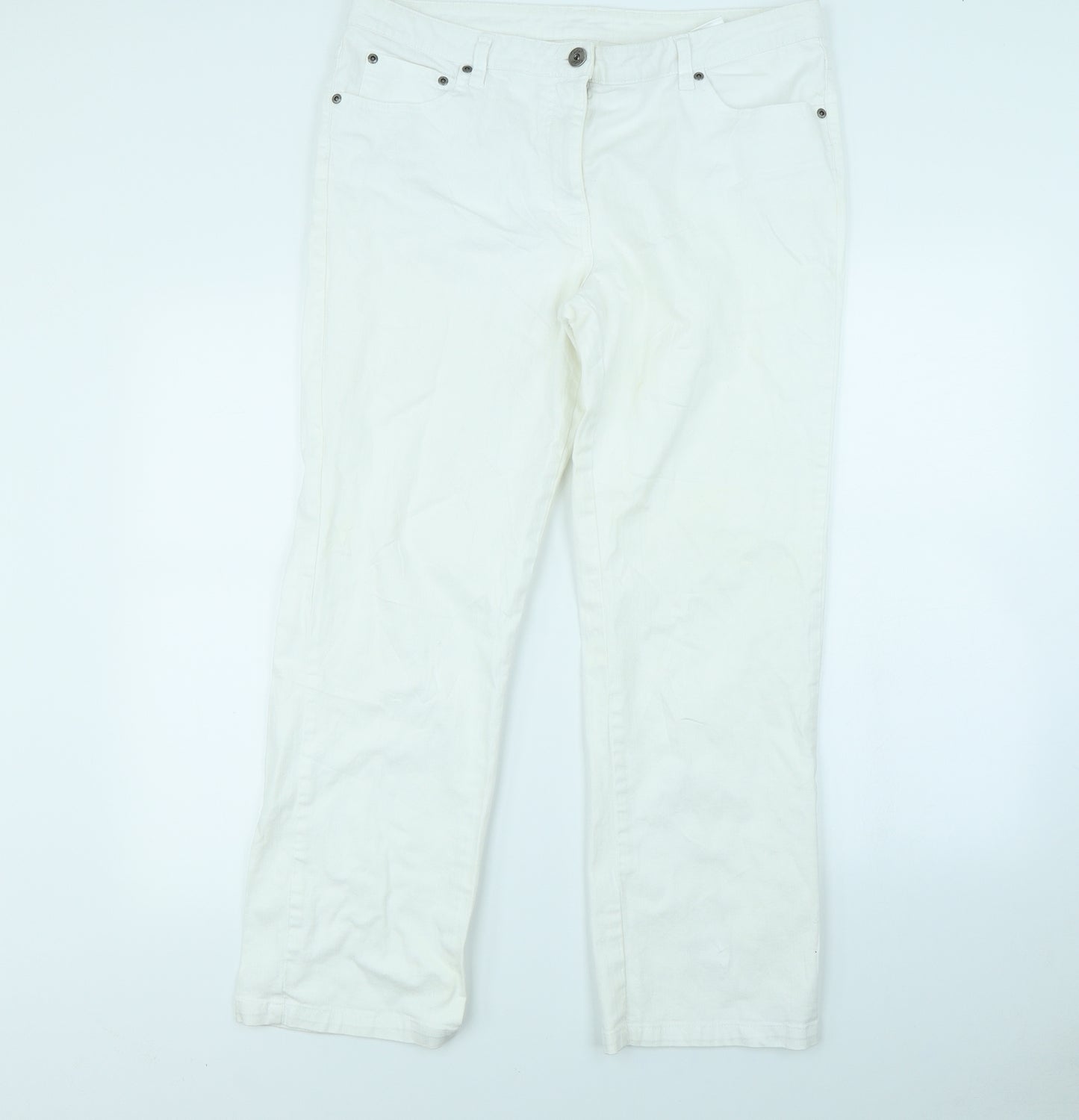 Preworn Womens White   Straight Jeans Size 16 L30 in