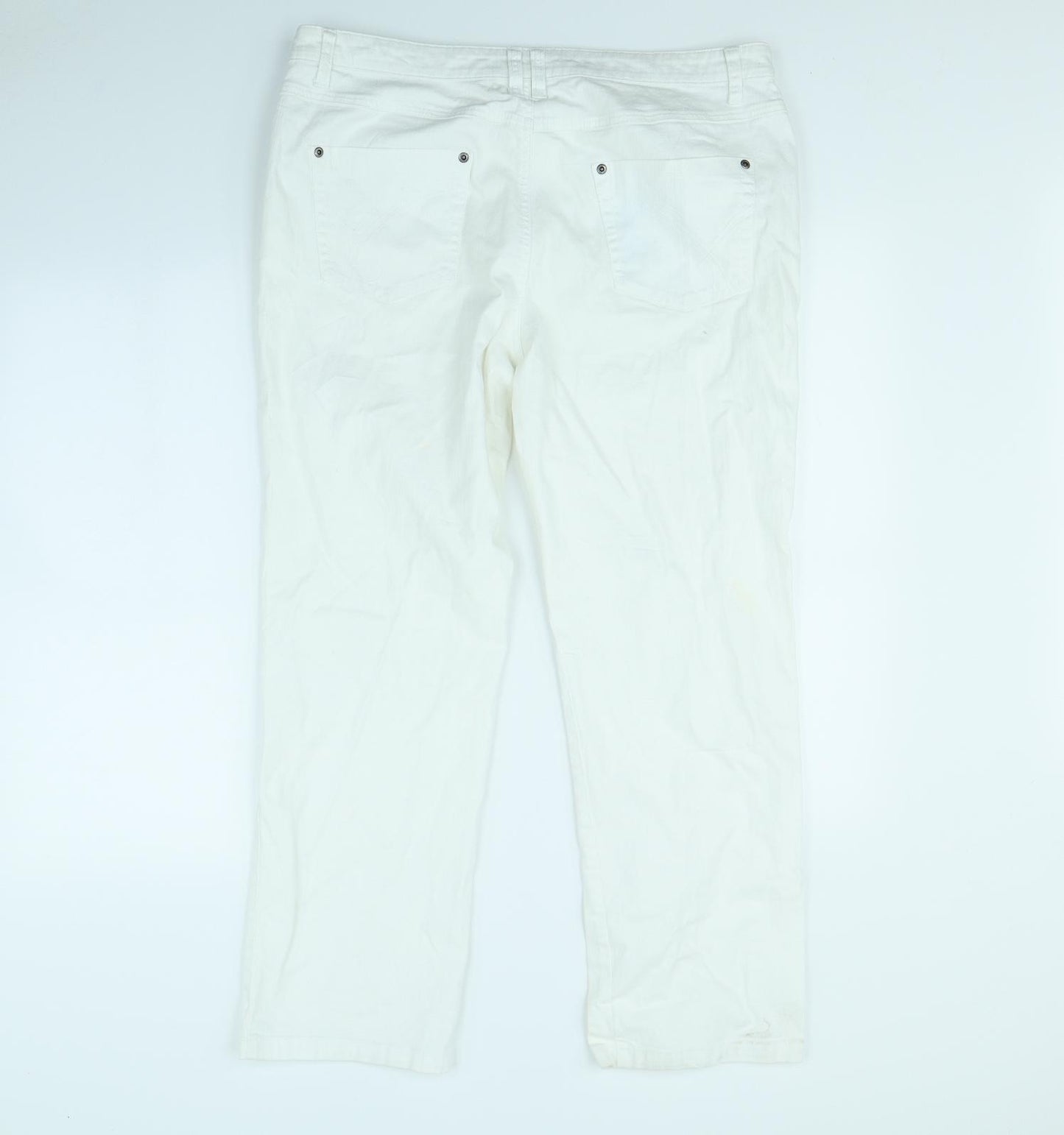Preworn Womens White   Straight Jeans Size 16 L30 in