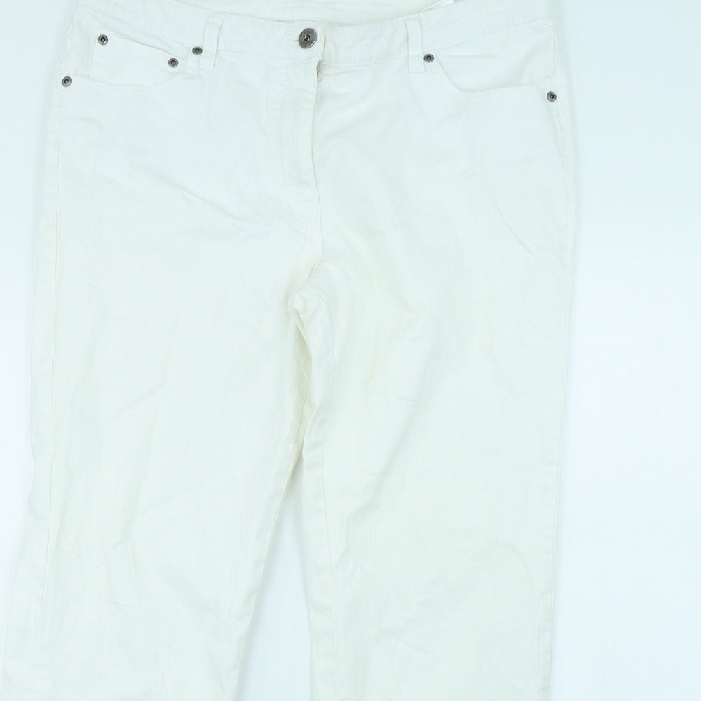 Preworn Womens White   Straight Jeans Size 16 L30 in