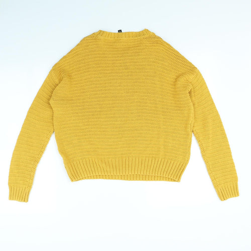 Divided Womens Yellow   Pullover Jumper Size S