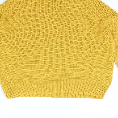 Divided Womens Yellow   Pullover Jumper Size S