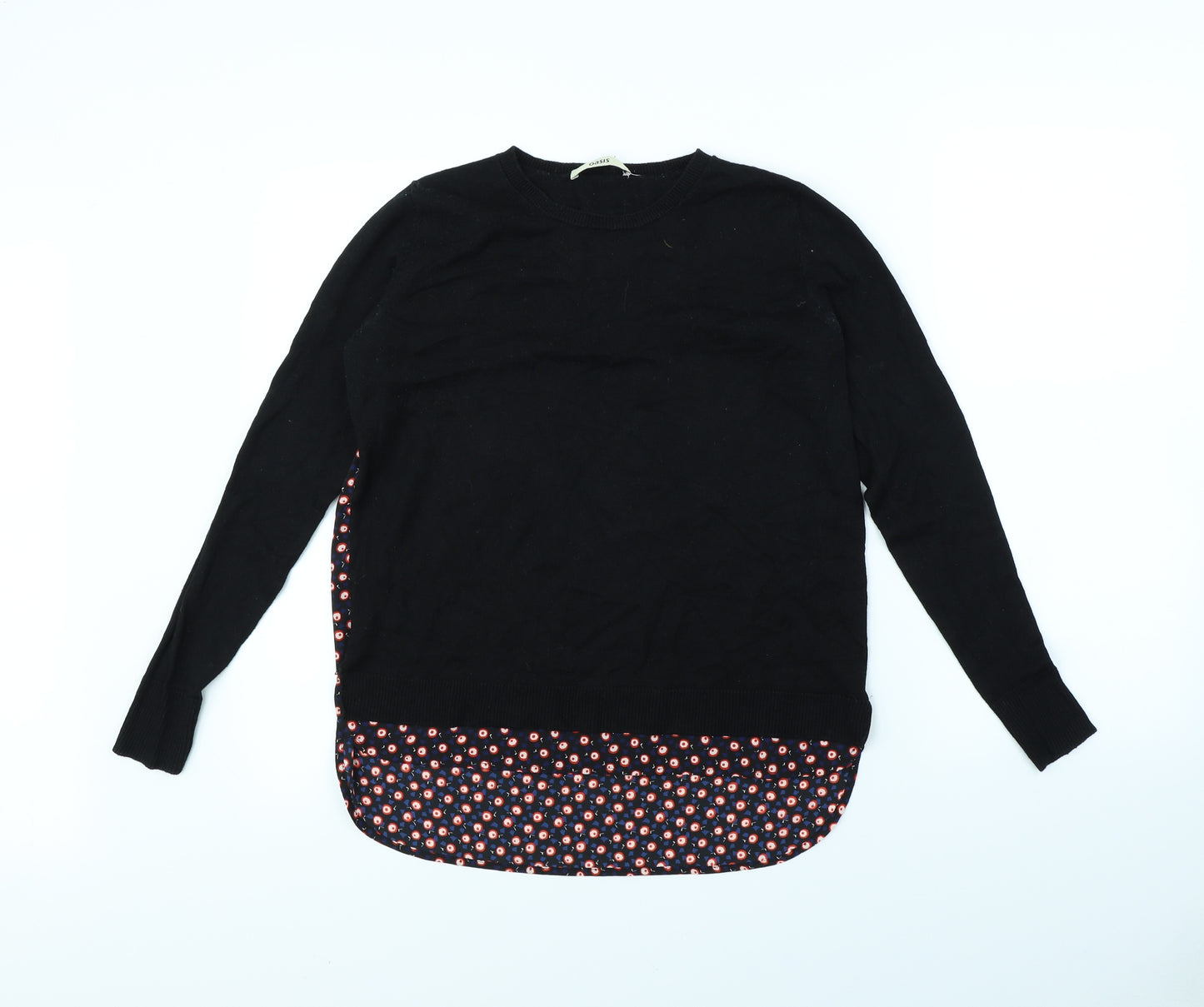 Oasis Womens Black Polka Dot  Pullover Jumper Size S