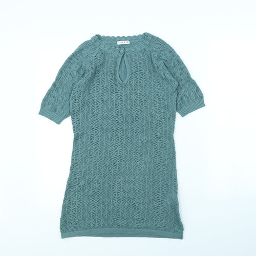 VILA Womens Green   Jumper Dress  Size XS