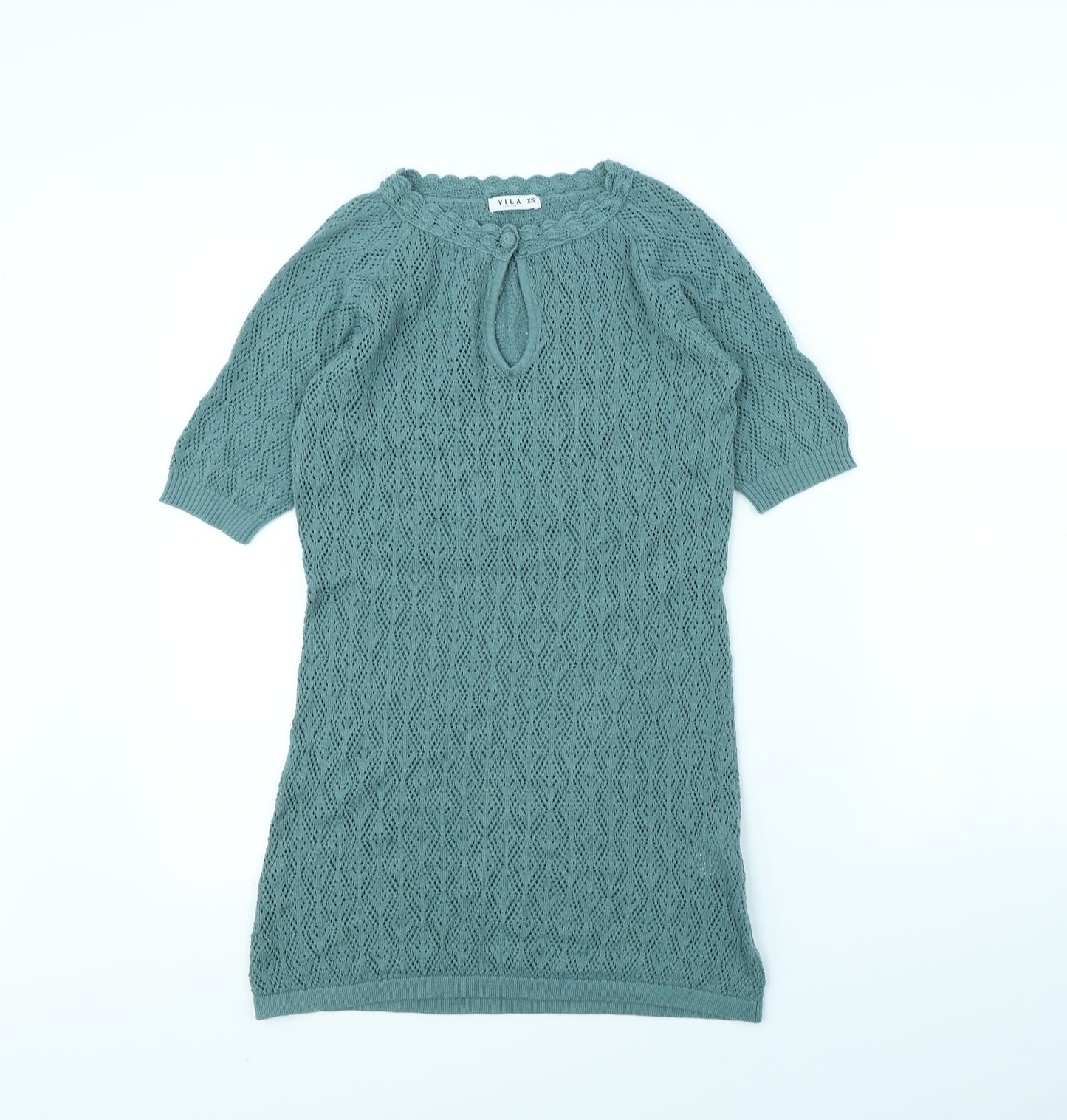 VILA Womens Green   Jumper Dress  Size XS