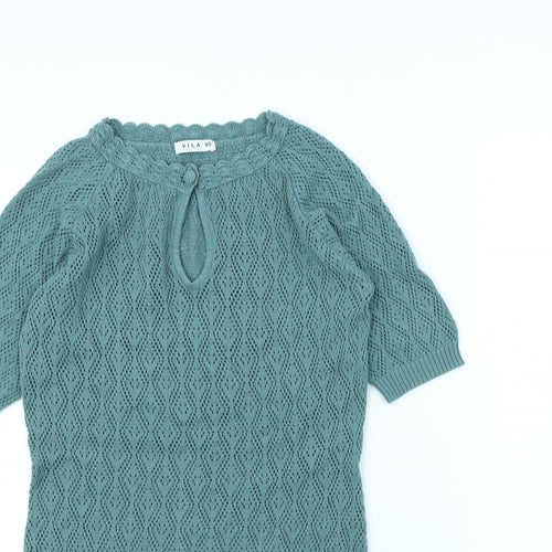 VILA Womens Green   Jumper Dress  Size XS