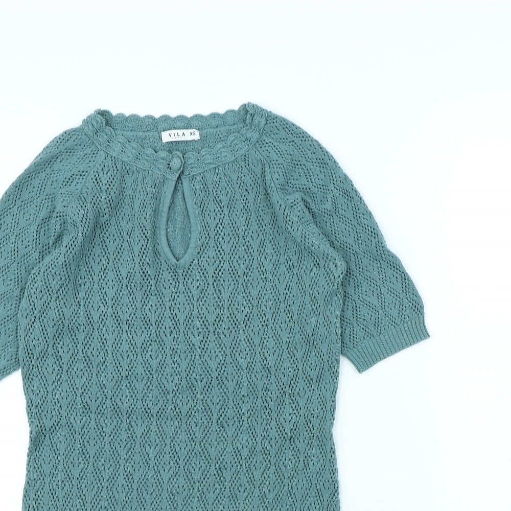 VILA Womens Green   Jumper Dress  Size XS