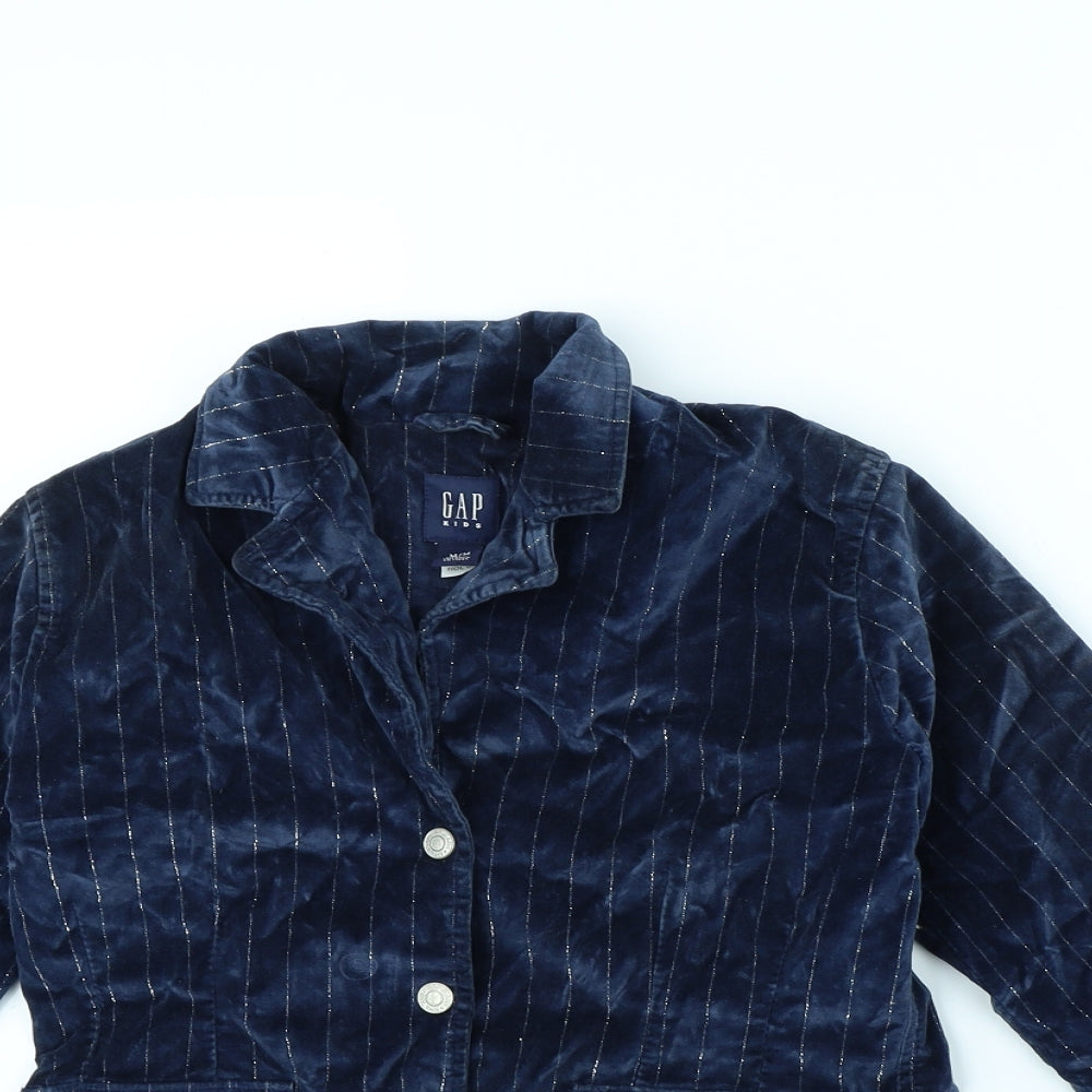 Gap Girls Blue Striped  Jacket Coat Size M